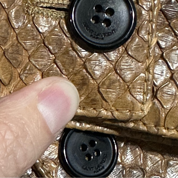 Saint Laurent Paris Python Leather Belted Playsuit size FR 36 Long Sleeve Shorts - Picture 8 of 16